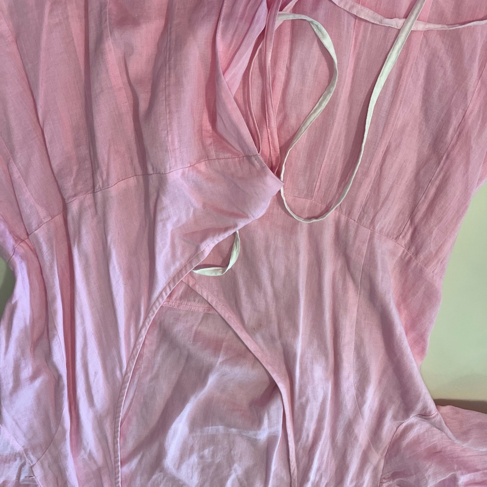 Chic Pink Chiffon Dress Robe